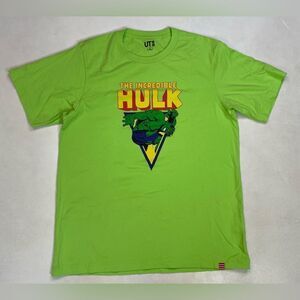 Uniqlo Marvel The Incredible Hulk Graphic T-shirt Men Medium Green Short Sleeve